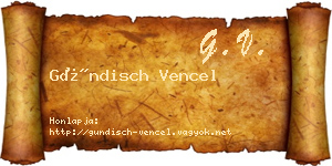Gündisch Vencel névjegykártya